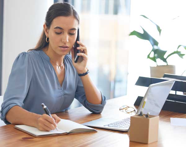 Secretary on the phone